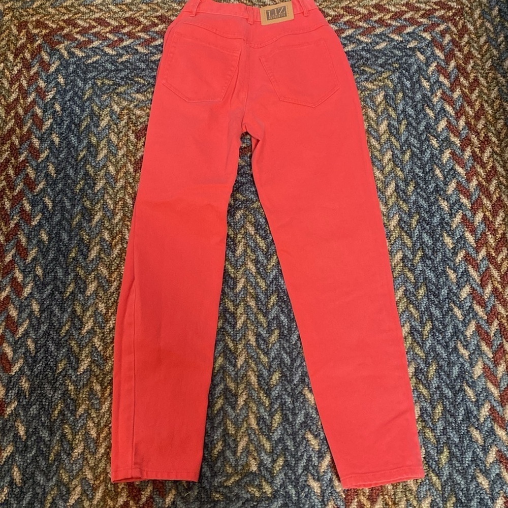 Vintage Lizwear Petite Size 2 Coral Straight Leg Jeans - Picture 1 of 16